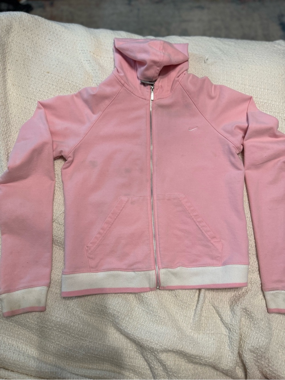Nike Pink Full-Zip Puffer-Style Kids Jacket